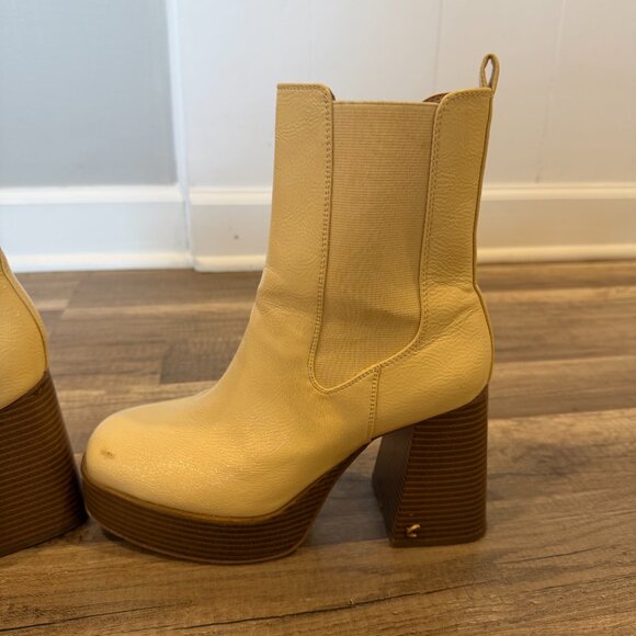 Circus NY by Sam Edelman Stace Vanilla Bean Glossy Boots Women's Size 8 - Picture 6 of 9